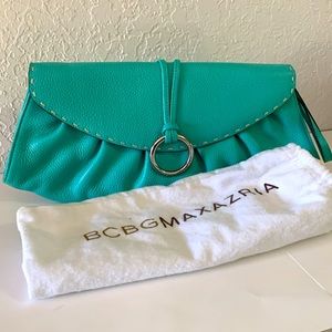 NWOT unique leather BCBG clutch/shoulder bag